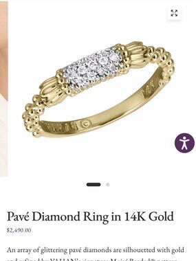VAHAN 14K Gold Pavé Diamond Ring - solid Gold with White natural diamonds